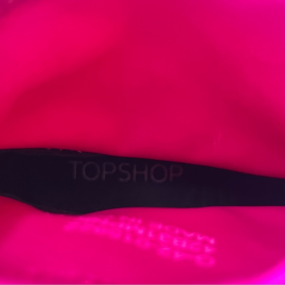 New Topshop Hot Pink Stretch Ankle Block Heel Booties - Picture 9 of 15